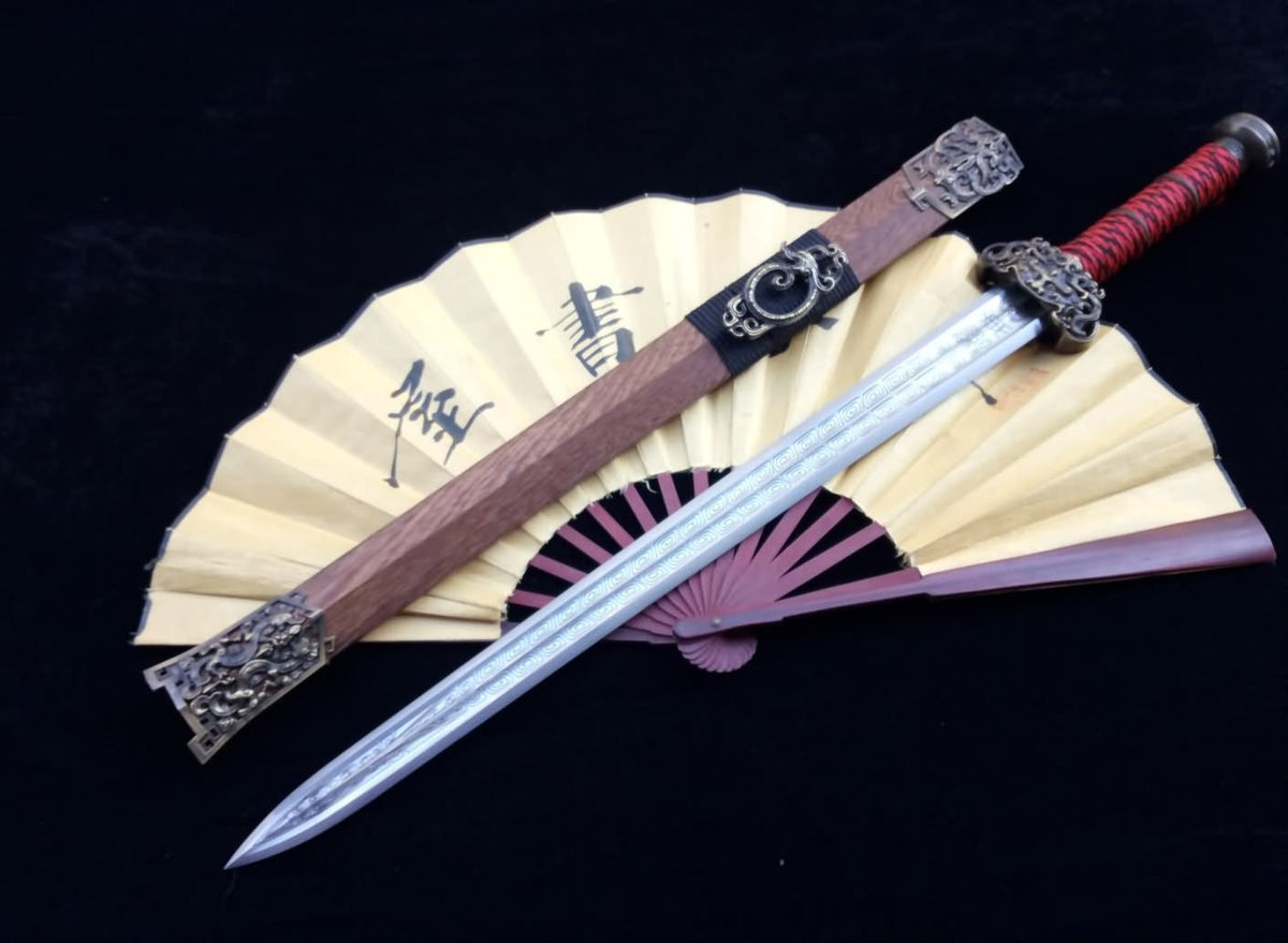 Talisman sword(High carbon steel blade,Rosewood,Alloy fitted)Length 30" - Chinese sword shop