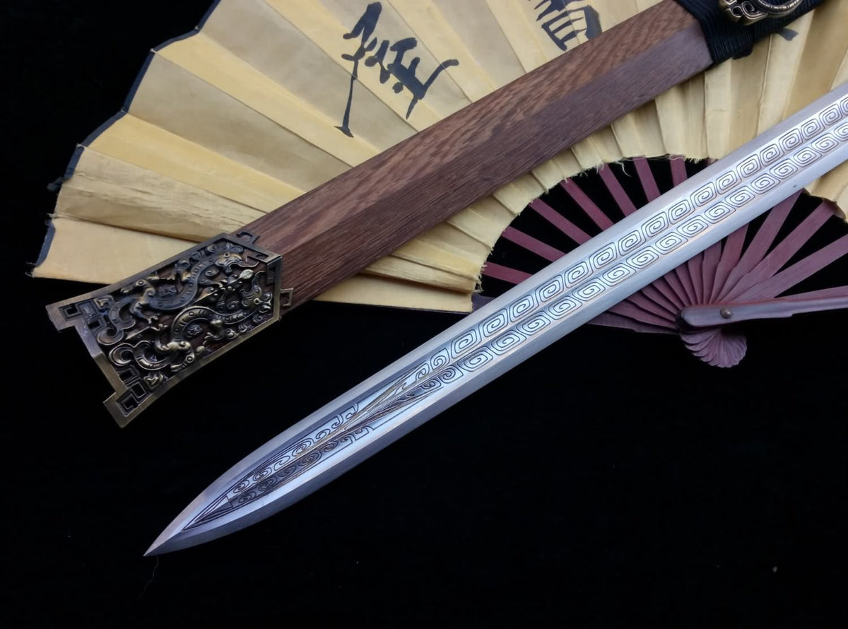 Talisman sword(High carbon steel blade,Rosewood,Alloy fitted)Length 30" - Chinese sword shop