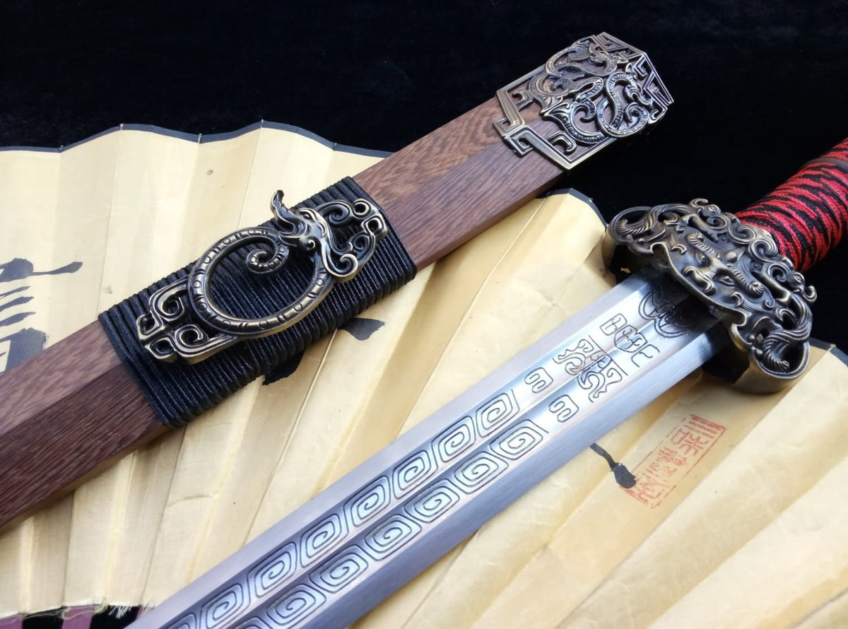 Talisman sword(High carbon steel blade,Rosewood,Alloy fitted)Length 30" - Chinese sword shop