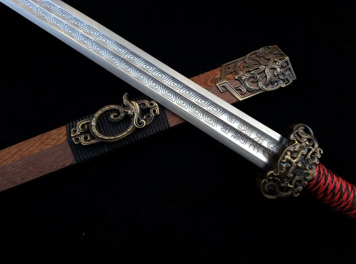 Talisman sword(High carbon steel blade,Rosewood,Alloy fitted)Length 30" - Chinese sword shop