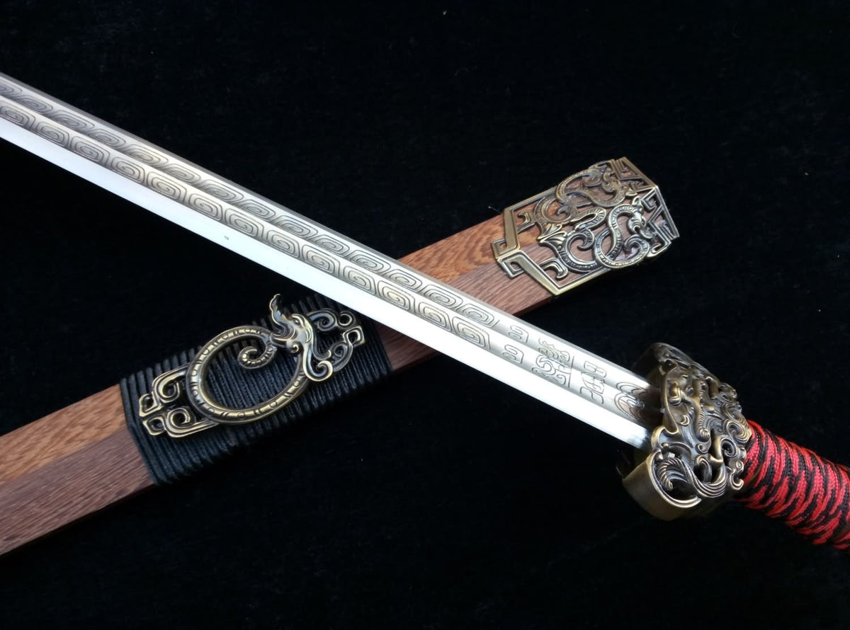 Talisman sword(High carbon steel blade,Rosewood,Alloy fitted)Length 30" - Chinese sword shop