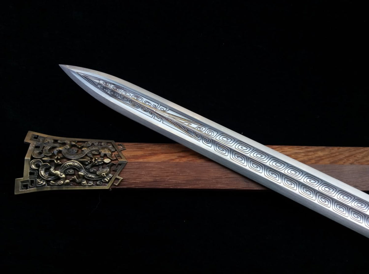 Talisman sword(High carbon steel blade,Rosewood,Alloy fitted)Length 30" - Chinese sword shop