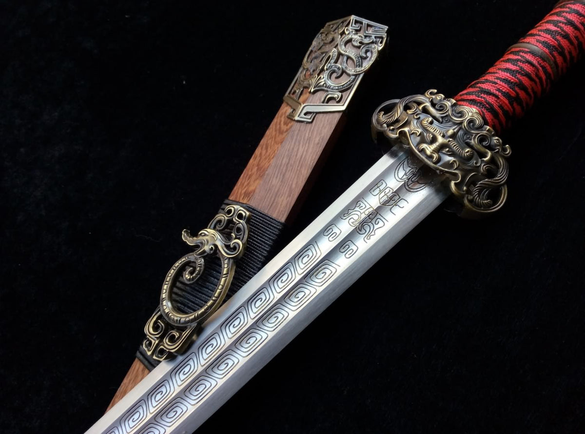 Talisman sword(High carbon steel blade,Rosewood,Alloy fitted)Length 30" - Chinese sword shop