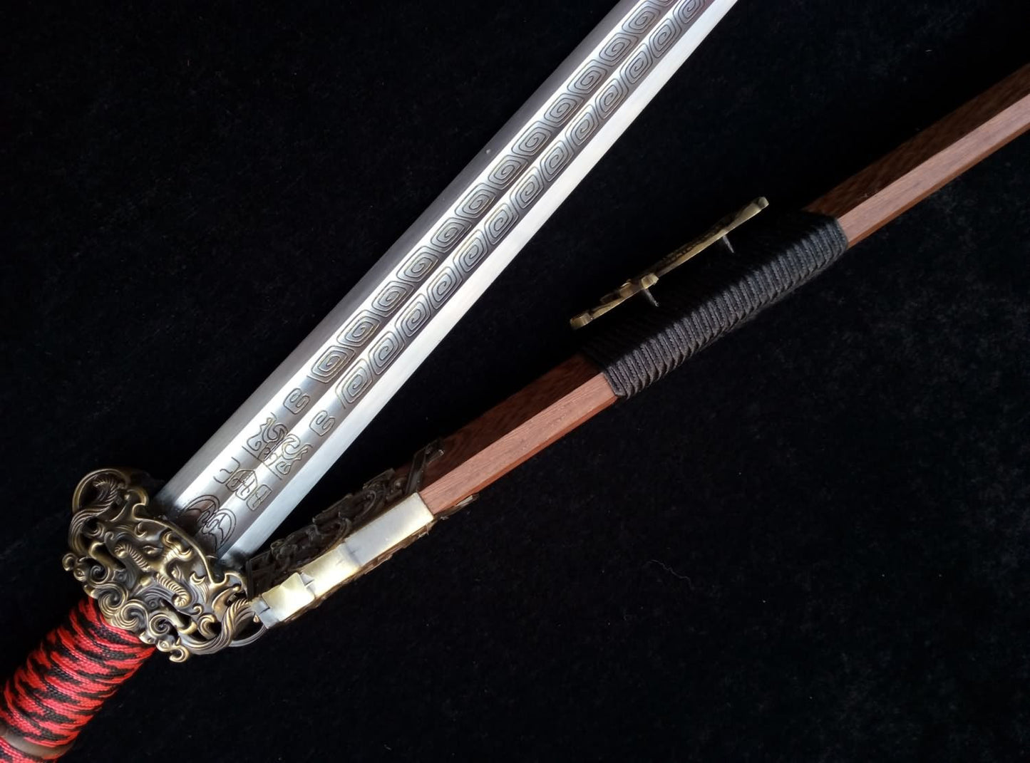 Talisman sword(High carbon steel blade,Rosewood,Alloy fitted)Length 30" - Chinese sword shop