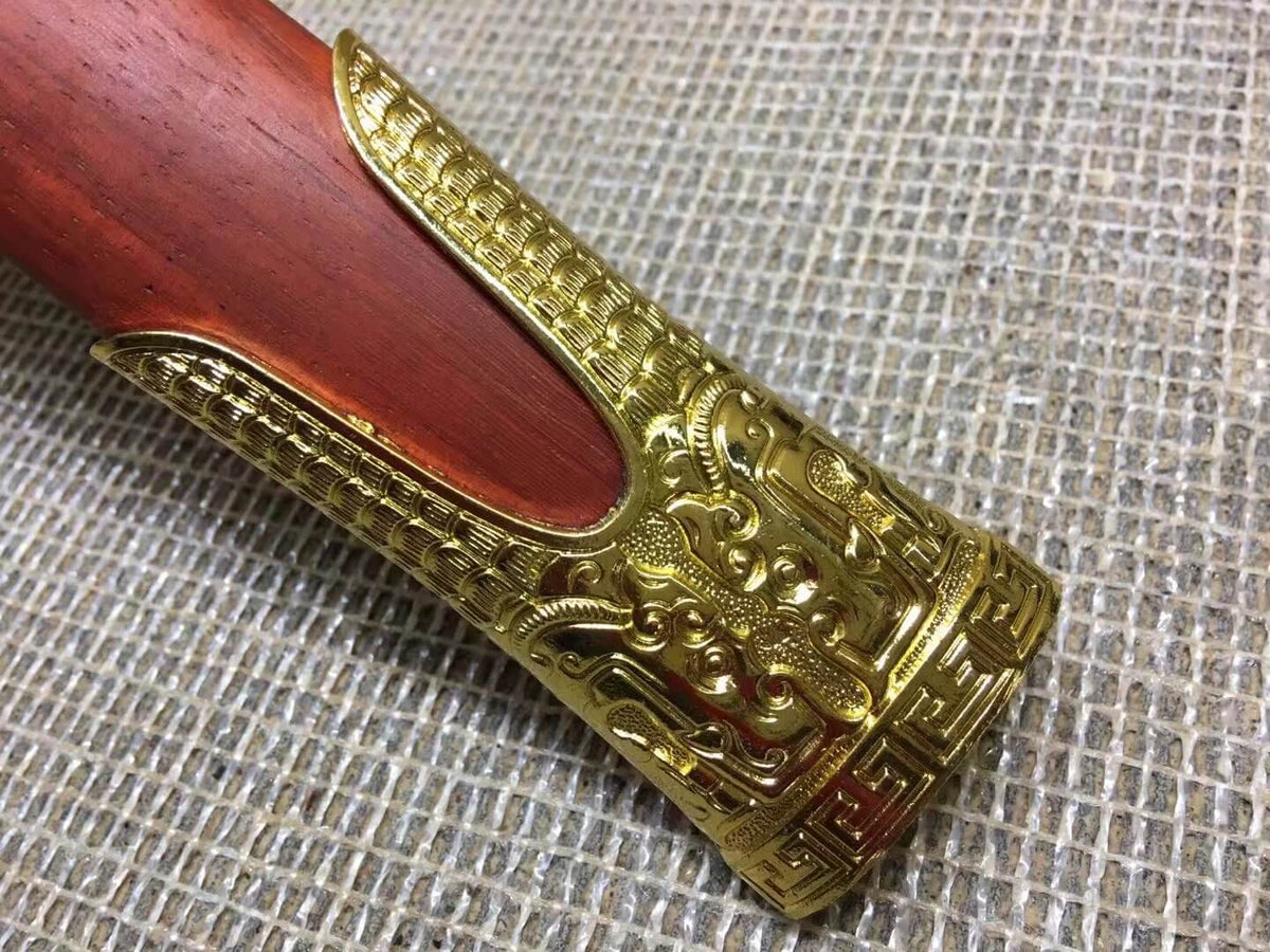 Han jian,High carbon steel blade,Red scabbard,Alloy fitting - Chinese sword shop