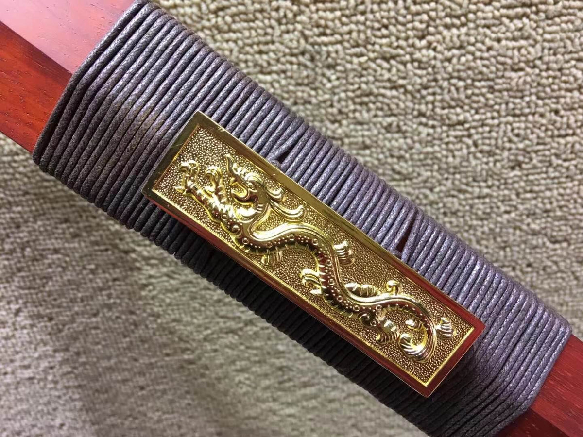 Han jian,High carbon steel blade,Red scabbard,Alloy fitting - Chinese sword shop