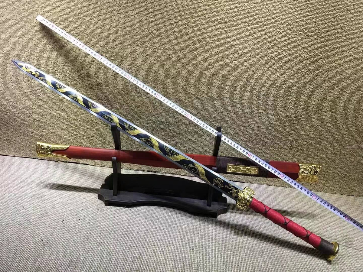 Han jian,High carbon steel blade,Red scabbard,Alloy fitting - Chinese sword shop
