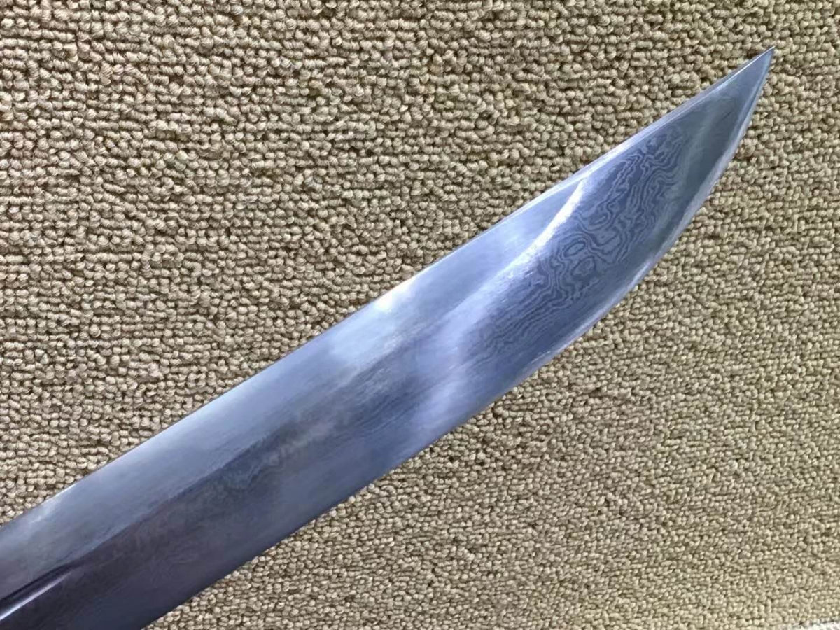 Cut horse broadsword(Damascus steel,Black wood scabbard,Alloy fittings)Length 42" - Chinese sword shop