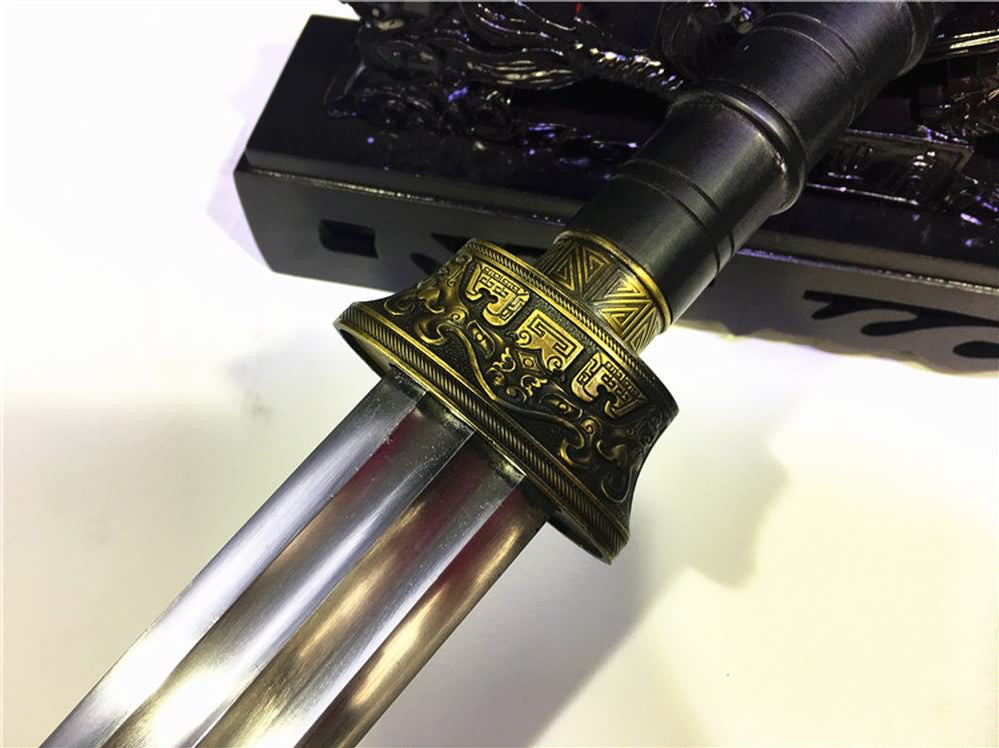 Warring States sword,Folding steel,Black wood scabbard,Full tang,Length 37 inch - Chinese sword shop