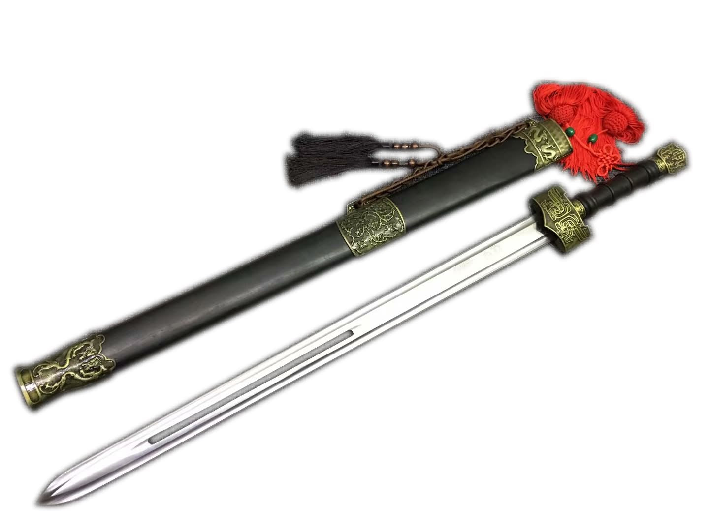 Movie hero sword,High carbon steel blade,Black wood,Alloy - Chinese sword shop