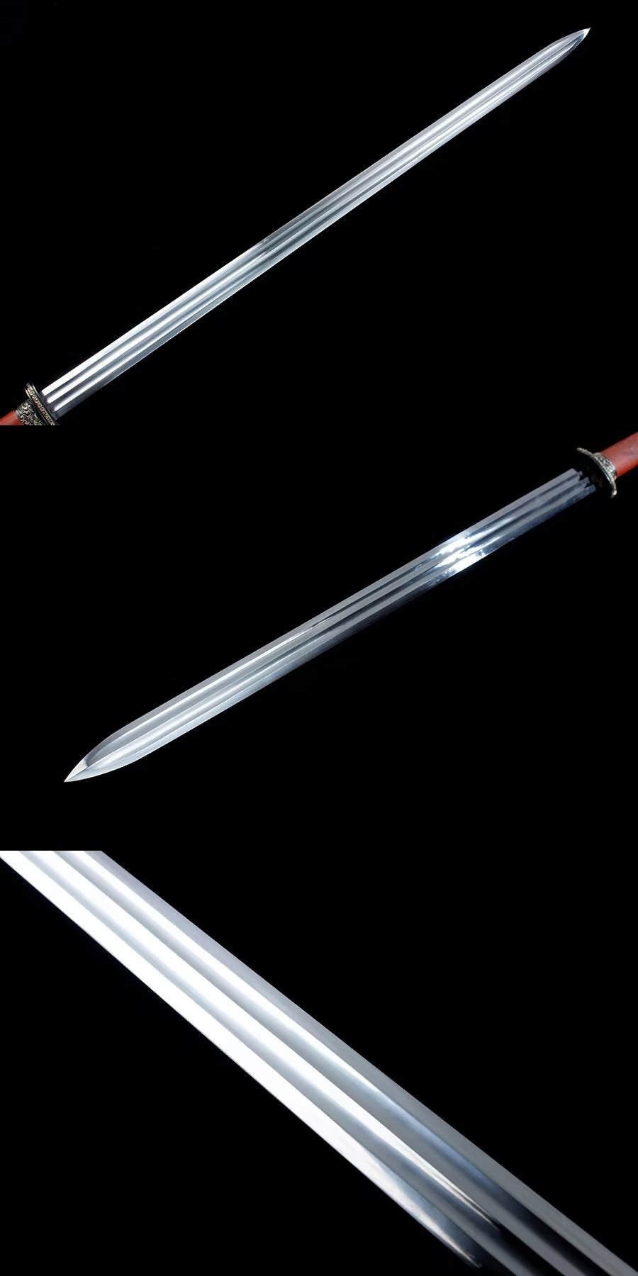 LOONGSWORD,Tang jian,Battle Ready,Forged High Manganese Steel Blades,Redwood Scabbard