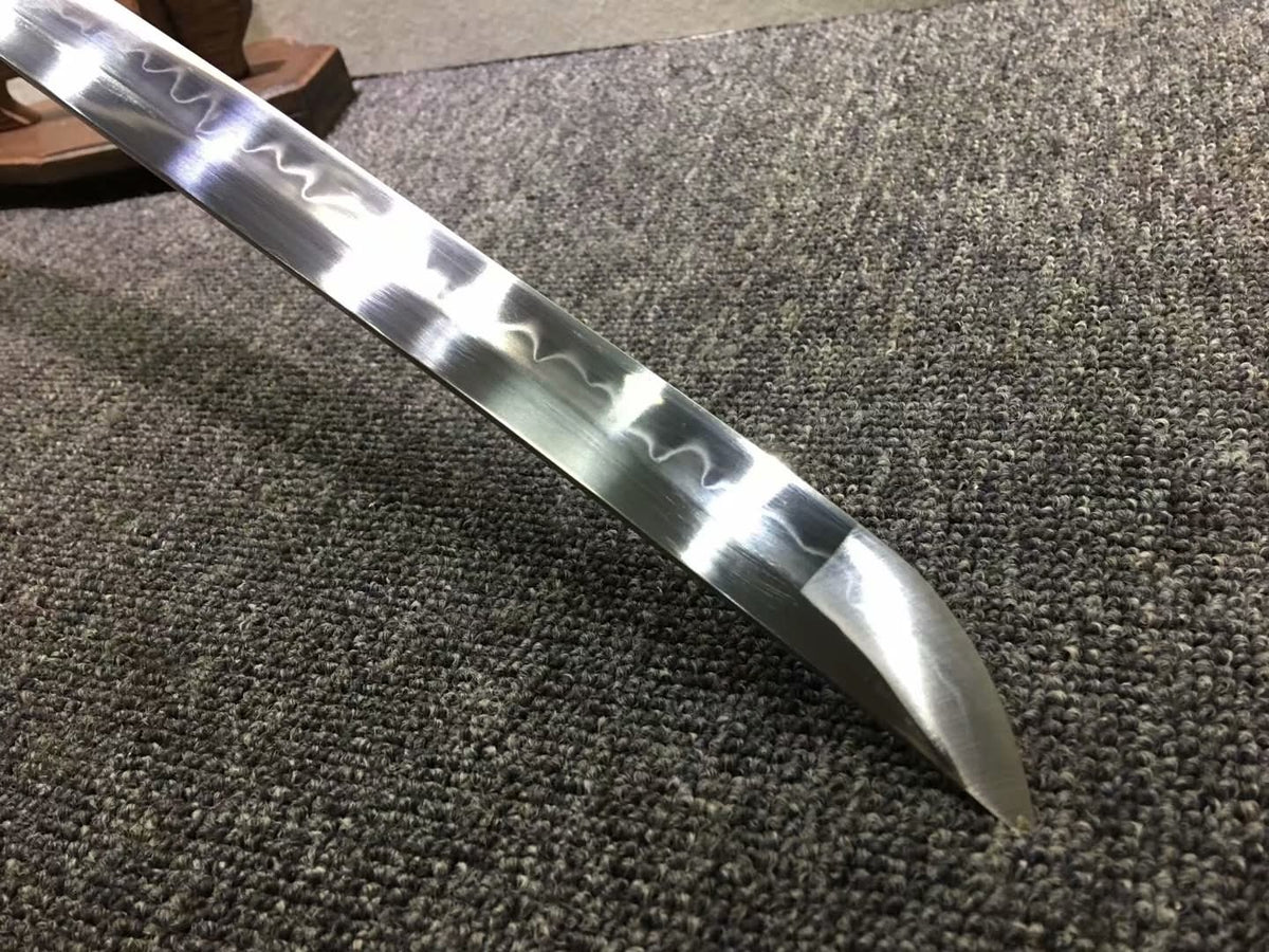 Samurai sword,Hand forged,High carbon steel burn blade,Brass,Full tang,B - Chinese sword shop
