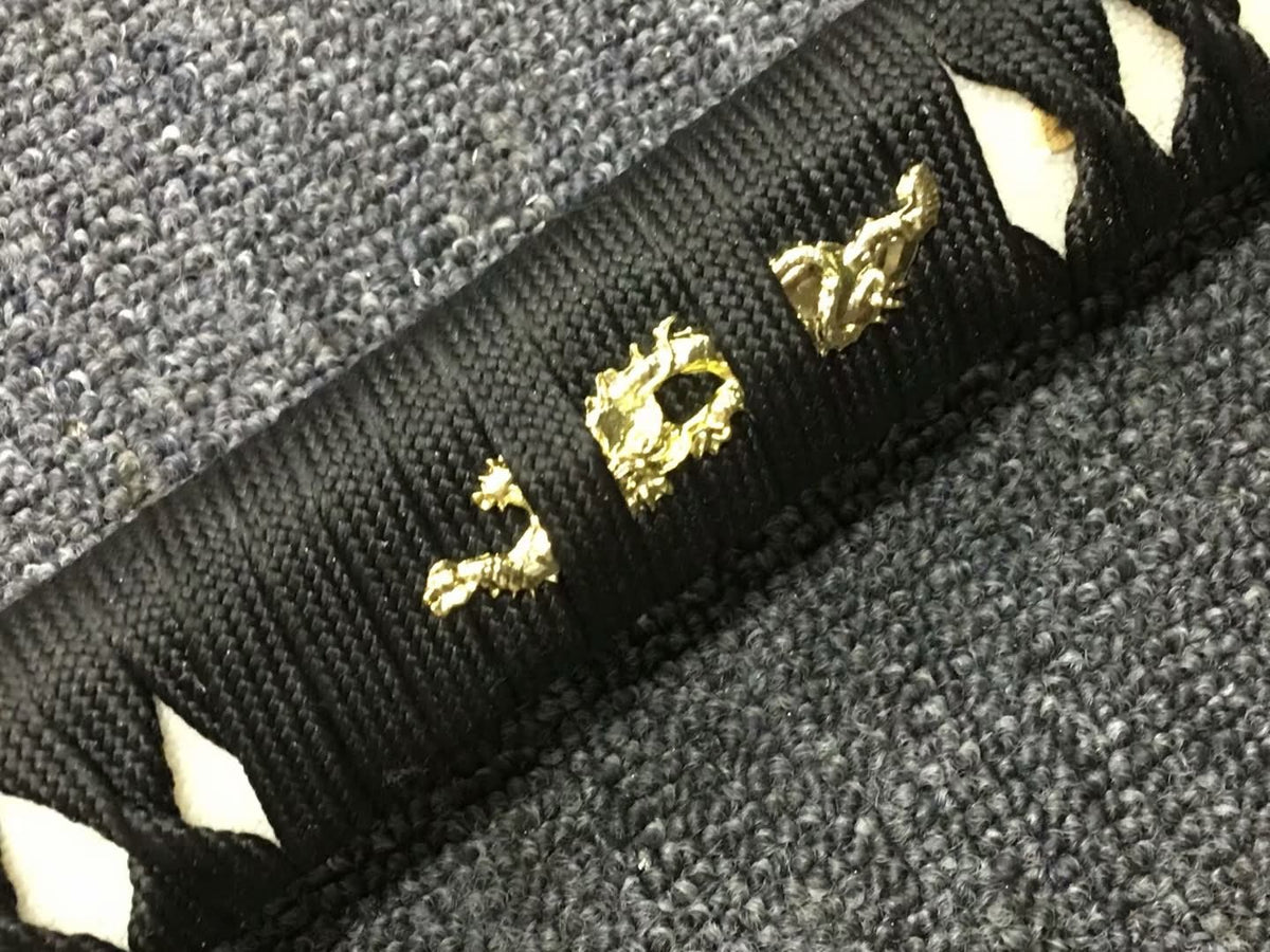 Samurai sword,Hand forged,High carbon steel burn blade,Brass,Full tang,B - Chinese sword shop