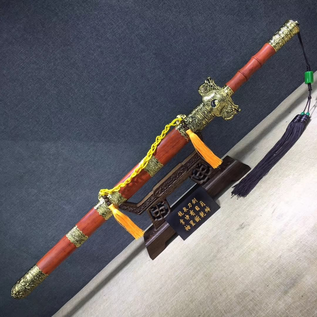 Bagua jian sword,Handmade High carbon steel blade,Redwood,Alloy&handmade art - Chinese sword shop