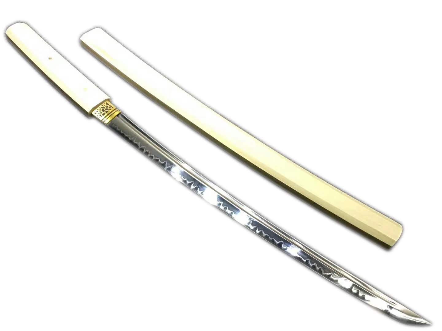 Katana,Handmade High carbon steel burn blade,Beech wood,Length 30" - Chinese sword shop