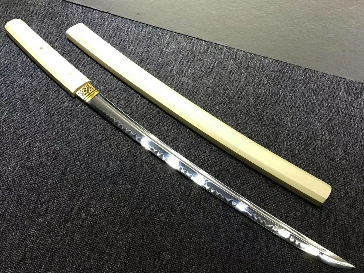 Katana,Handmade High carbon steel burn blade,Beech wood,Length 30" - Chinese sword shop