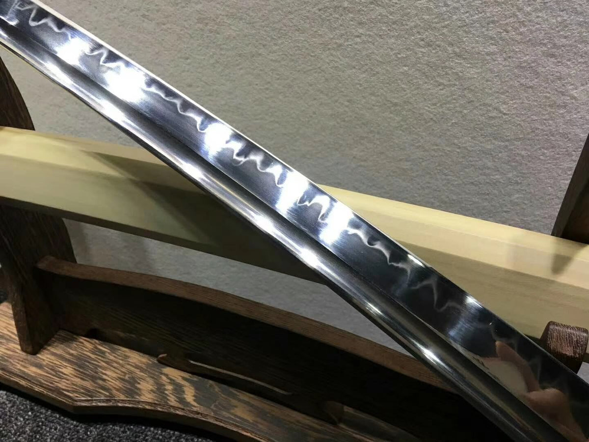 Katana,Handmade High carbon steel burn blade,Beech wood,Length 30" - Chinese sword shop