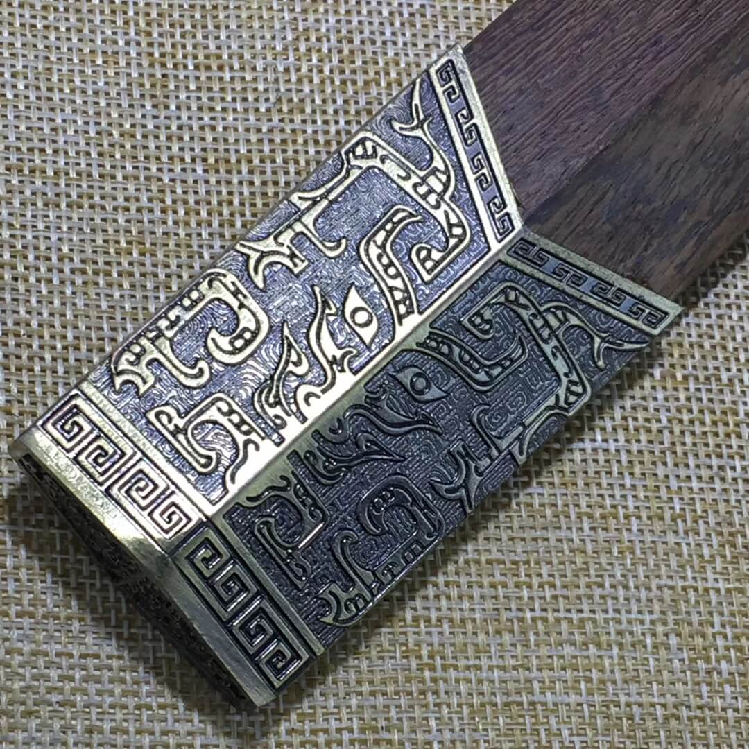 Dagger,Hand forged,Damascus steel,Rosewood,Alloy - Chinese sword shop