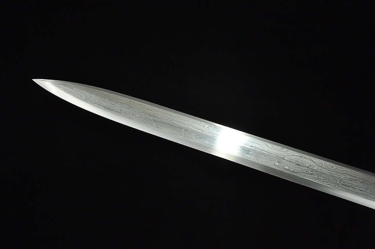 Counteract evil force sword,Damascus steel blade,Ebony Scabbard,Brass fittings - Chinese sword shop
