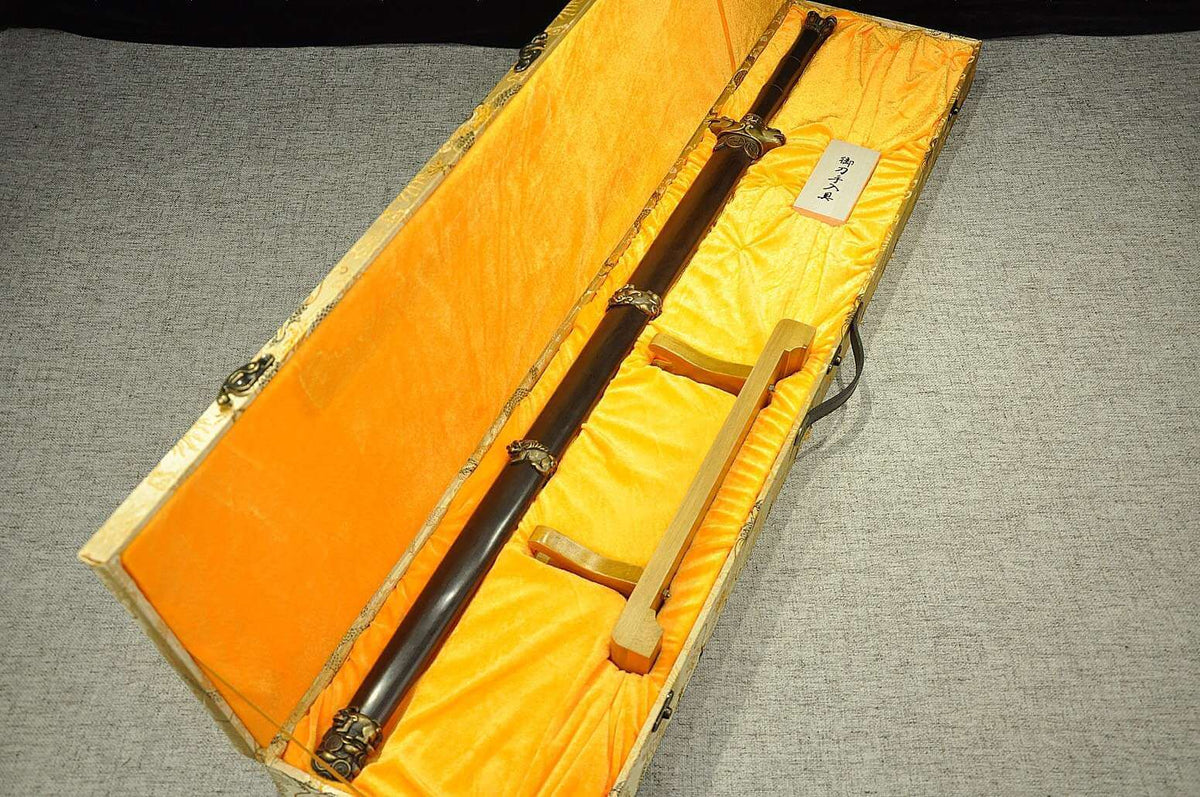 Counteract evil force sword,Damascus steel blade,Ebony Scabbard,Brass fittings - Chinese sword shop