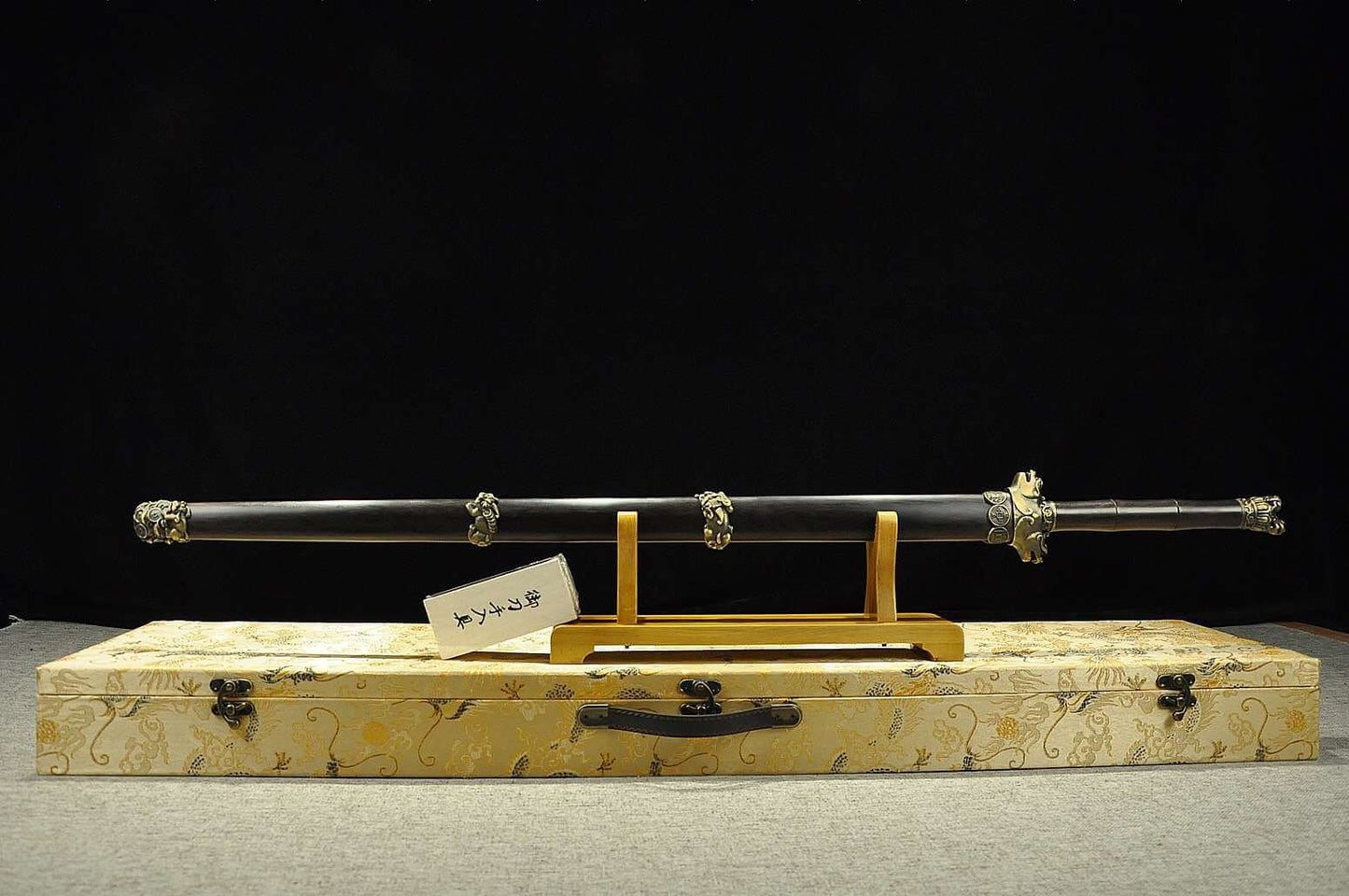 Counteract evil force sword,Damascus steel blade,Ebony Scabbard,Brass fittings - Chinese sword shop