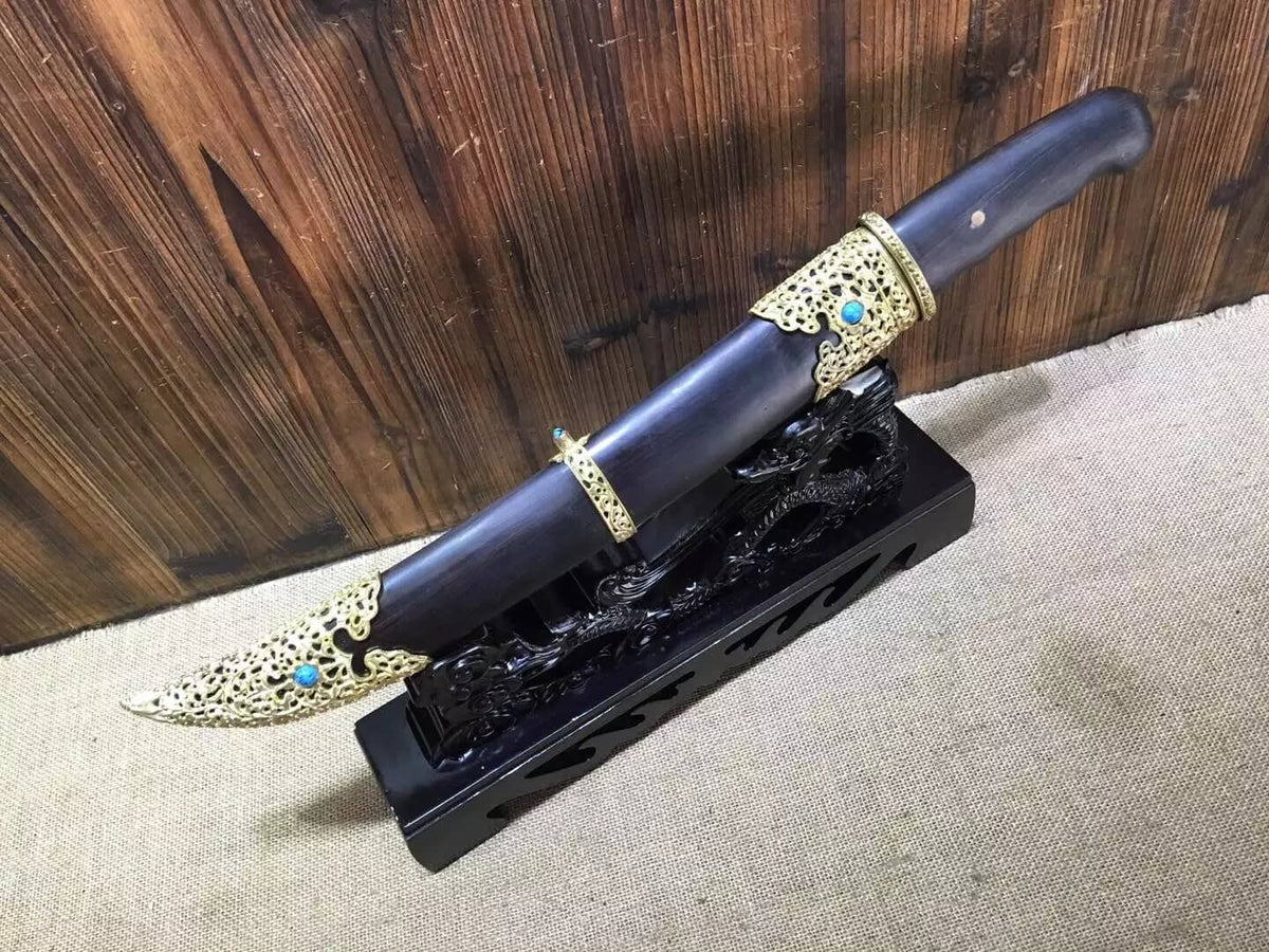 Persian sword,Damascus steel blade,Ebony scabbard,Length 20 inch - Chinese sword shop