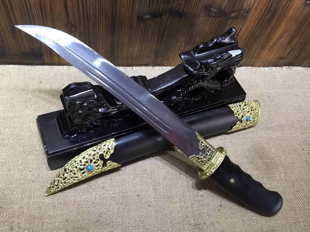 Persian sword,Damascus steel blade,Ebony scabbard,Length 20 inch - Chinese sword shop