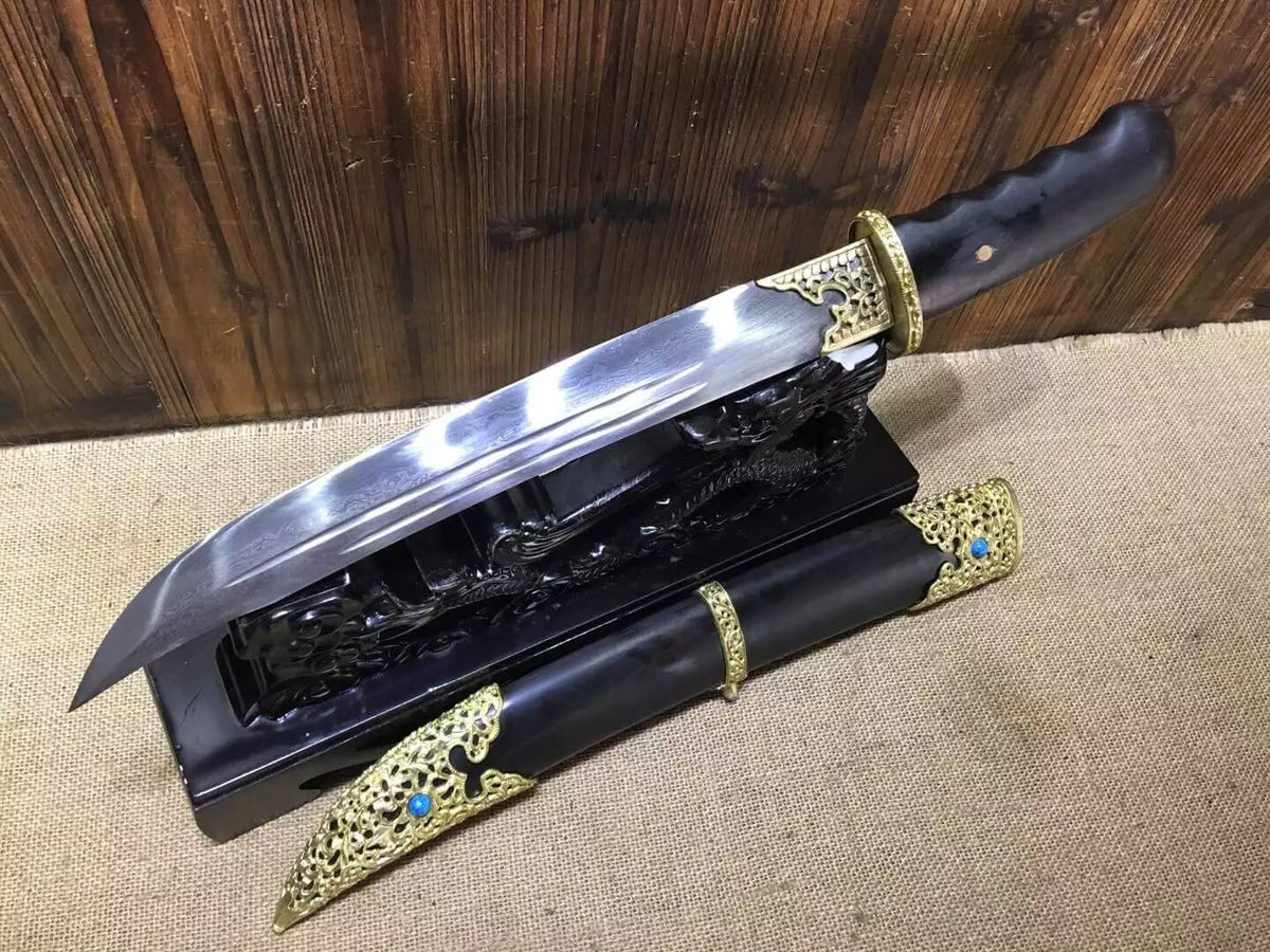 Persian sword,Damascus steel blade,Ebony scabbard,Length 20 inch - Chinese sword shop