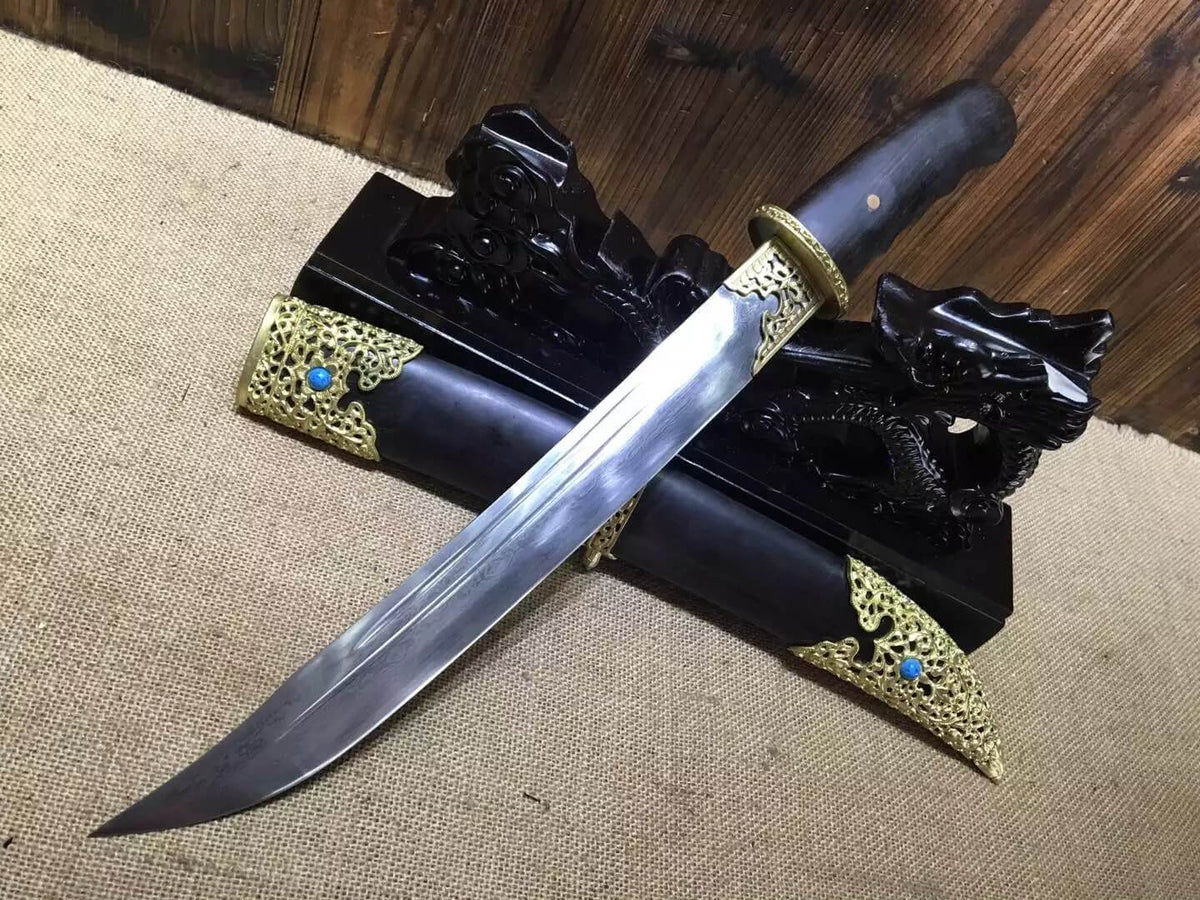 Persian sword,Damascus steel blade,Ebony scabbard,Length 20 inch - Chinese sword shop