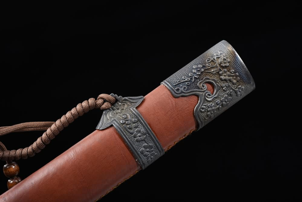 Qing Sword,Broadsword,Forged High Carbon Steel Blade,Leather Scabbard,Battle Ready