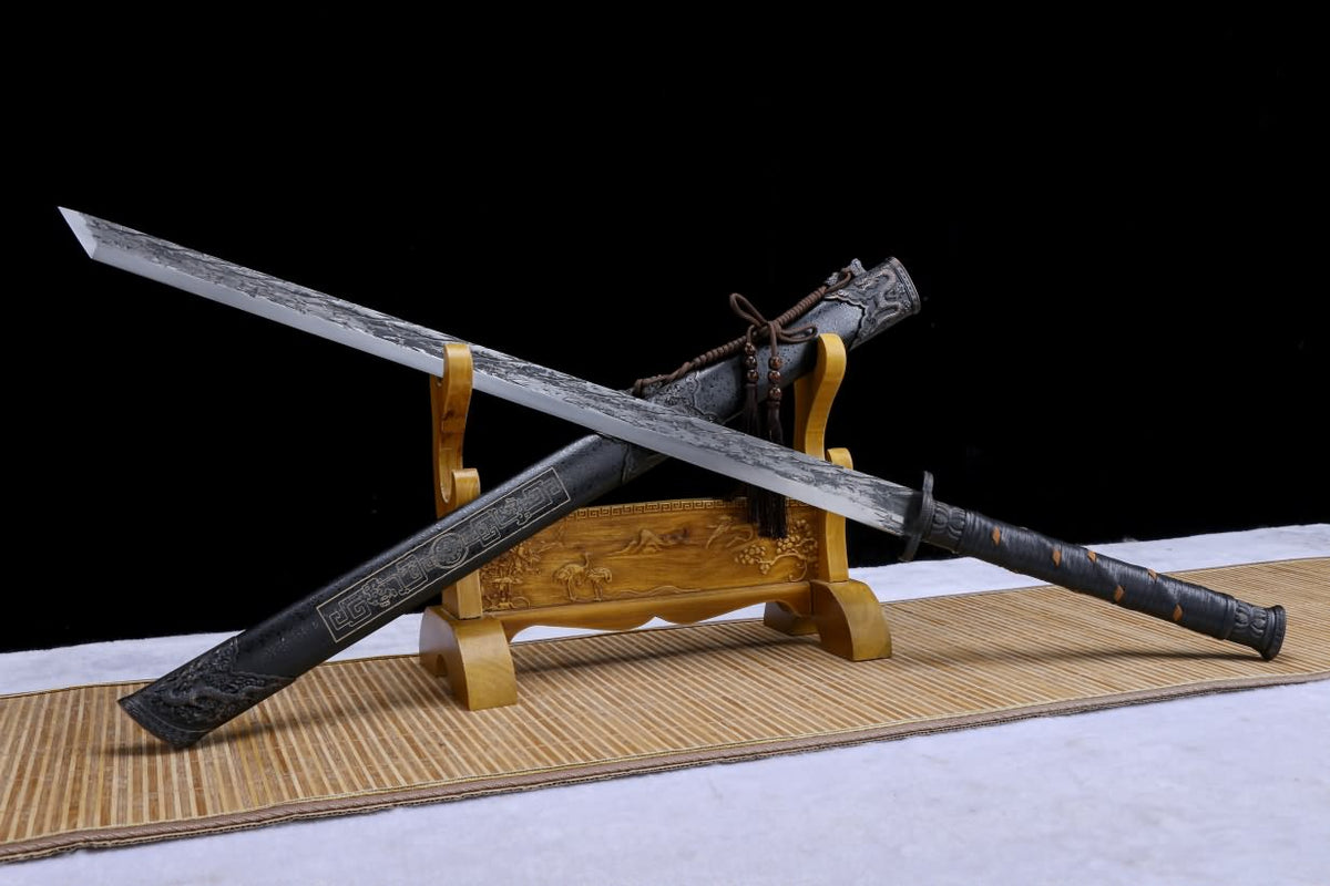 Black Gold Swords real,Forged High Carbon Steel Blade,Alloy Fittings,Battle Ready