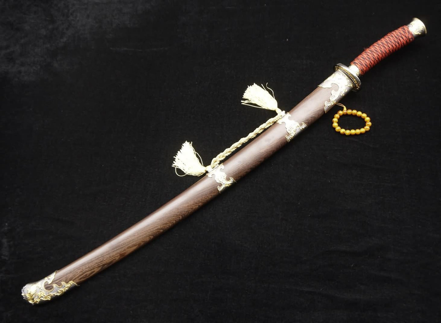 Broadsword/Damascus steel blade/Rosewood scabbard/Alloy fittings/Length 38" - Chinese sword shop