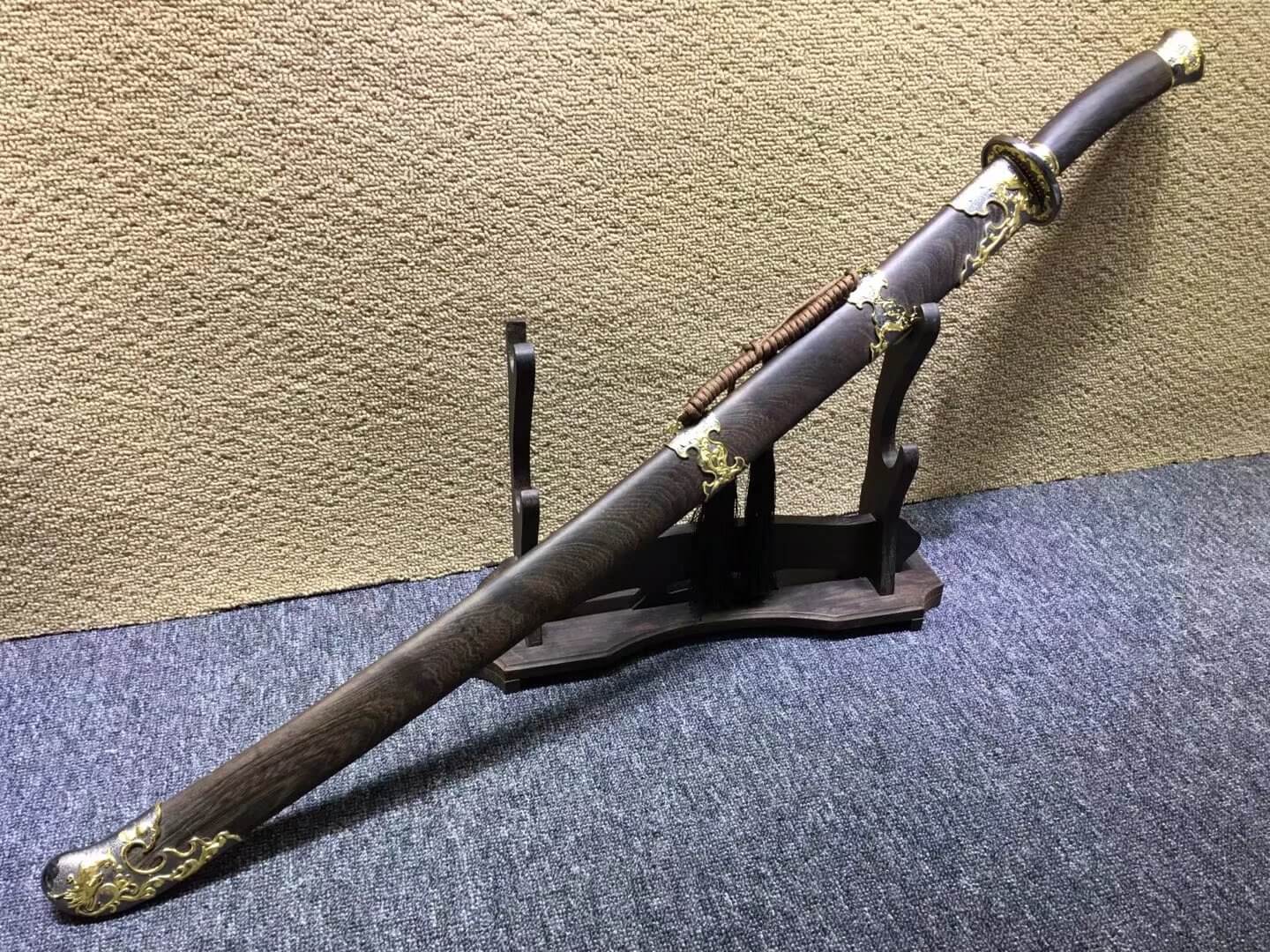 Broadsword,Folding steel blade,Rosewood scabbard,Alloy fittings - Chinese sword shop