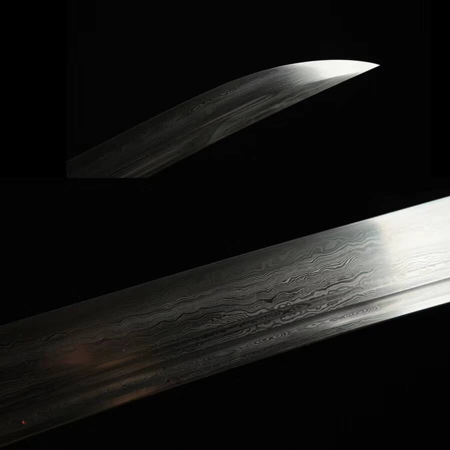 Broadsword,Damascus steel blade,Rosewood scabbard,Brass&Handmade art - Chinese sword shop