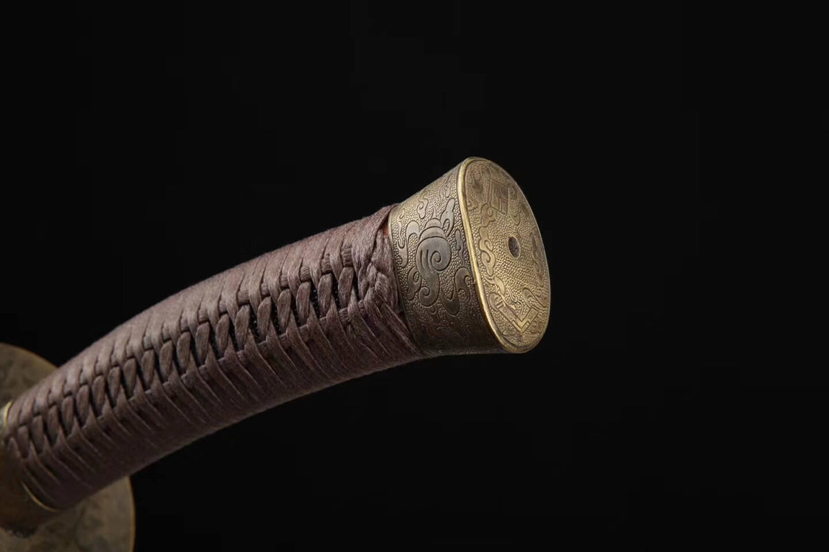 Broadsword,Damascus steel blade,Rosewood scabbard,Brass&Handmade art - Chinese sword shop
