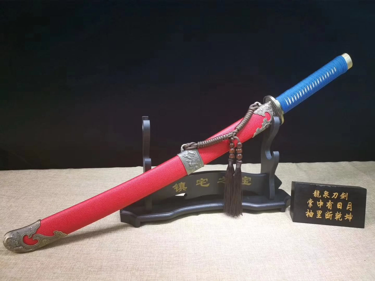 Qing dao sword,High carbon steel blade,Red scabbard,Alloy fittings - Chinese sword shop