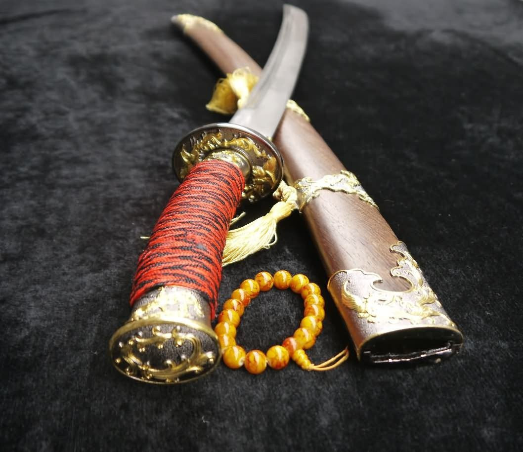 Broadsword/Damascus steel blade/Rosewood scabbard/Alloy fittings/Length 38" - Chinese sword shop