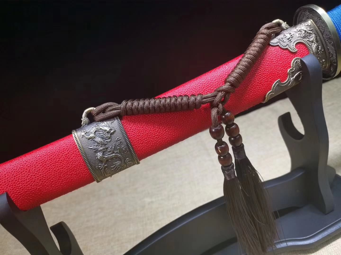 Qing dao sword,High carbon steel blade,Red scabbard,Alloy fittings - Chinese sword shop
