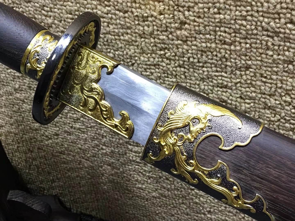Broadsword,Folding steel blade,Rosewood scabbard,Alloy fittings - Chinese sword shop