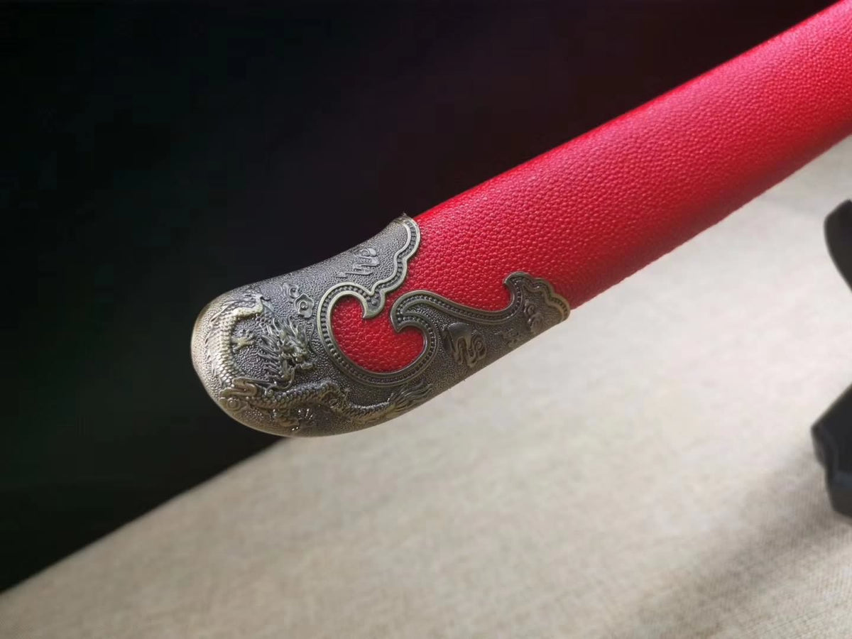 Qing dao sword,High carbon steel blade,Red scabbard,Alloy fittings - Chinese sword shop
