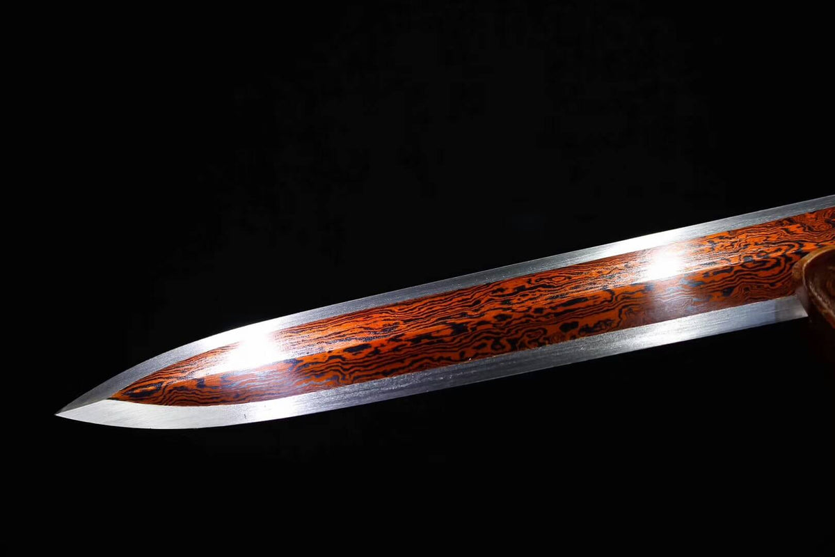 Zhaoyun sword,Folded steel octahedral blade,Black scabbard,Alloy fittings - Chinese sword shop
