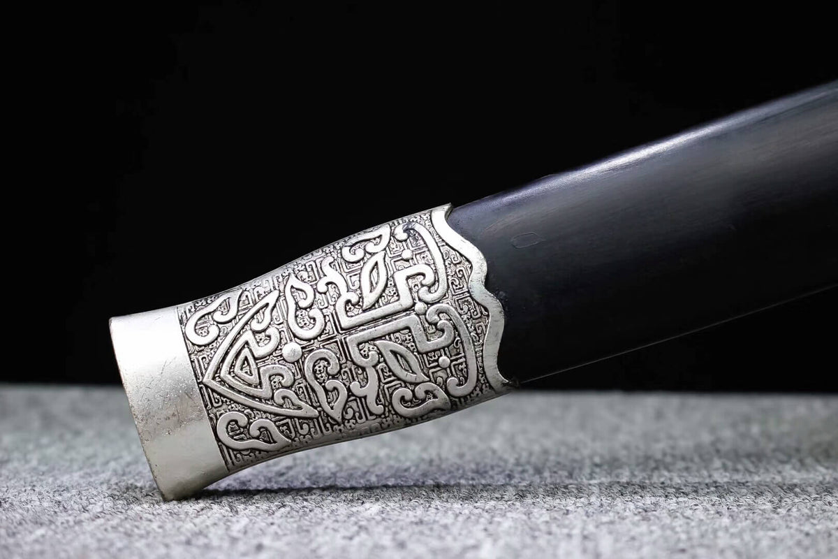 Zhaoyun sword,Folded steel octahedral blade,Black scabbard,Alloy fittings - Chinese sword shop