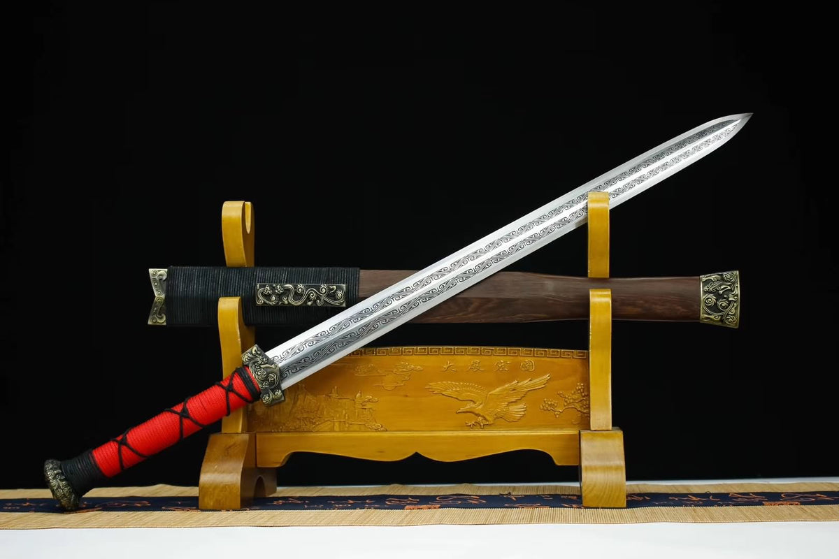 Chibi jian,High Carbon Steel blade,Rosewood,Alloy,Full Tang&Handmade art - Chinese sword shop