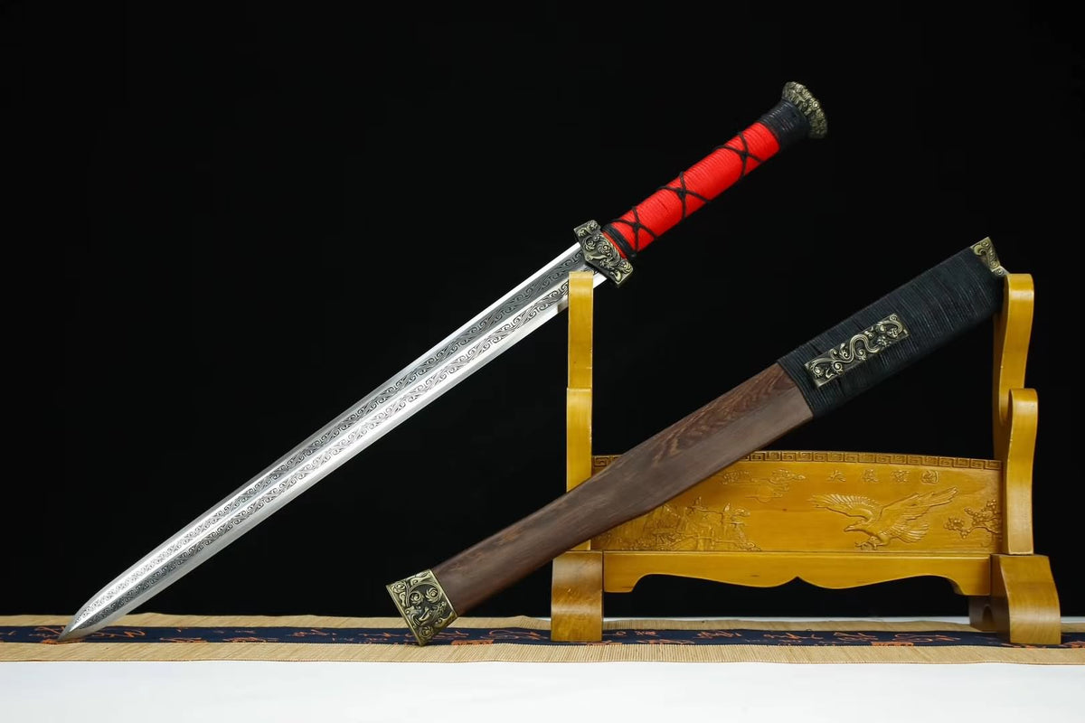 Chibi jian,High Carbon Steel blade,Rosewood,Alloy,Full Tang&Handmade art - Chinese sword shop