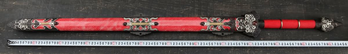 Myth Sword,Hand Forged(Damascus Steel Blade,Stingray Skin Scabbard,Brass Fittings) Chinese Antique Gift