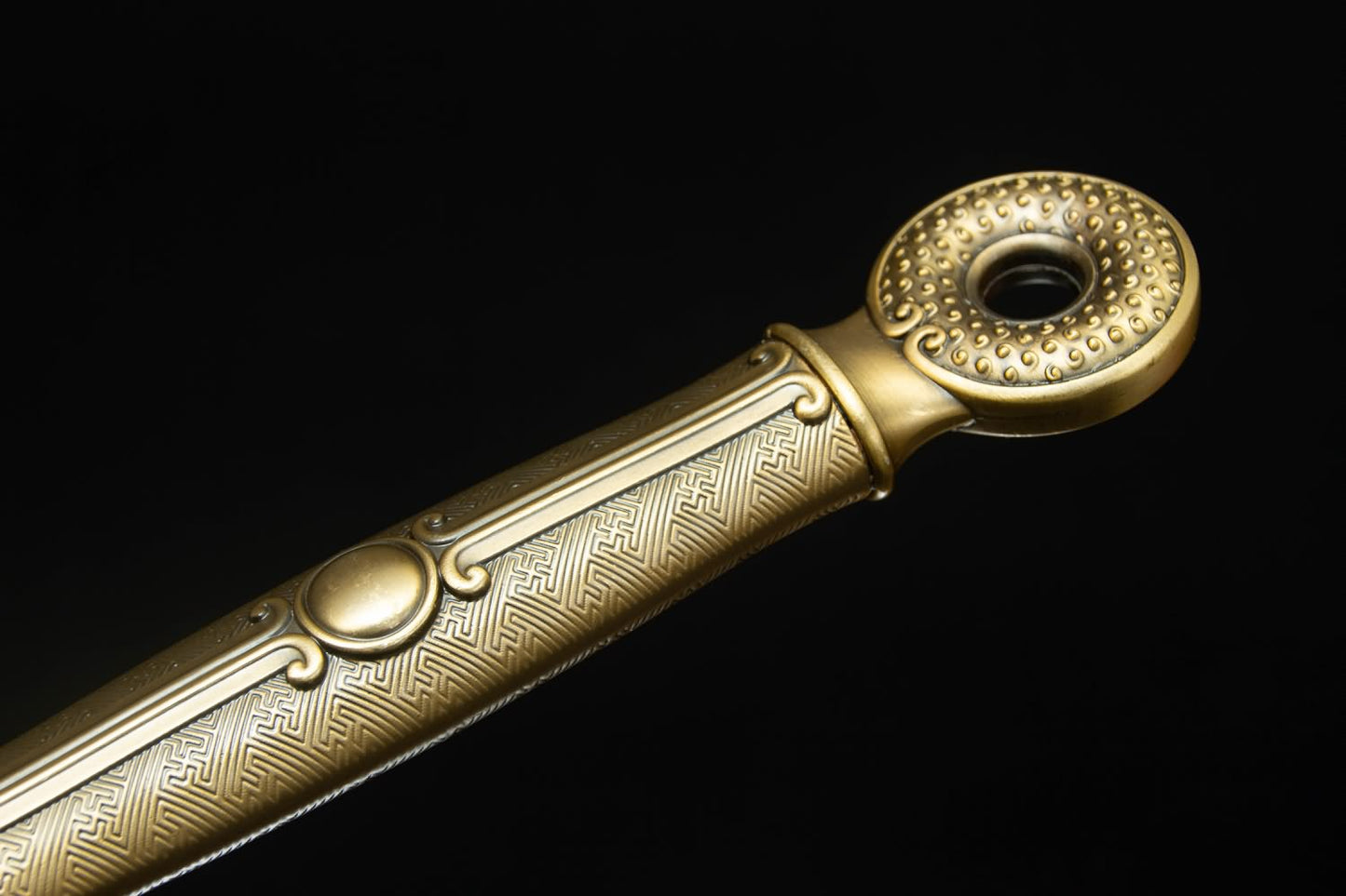 Hand Forged High Carbon Steel Tang Sword - Traditional Chinese Weapon with Real Wood Handle and Faux Leather Sheath