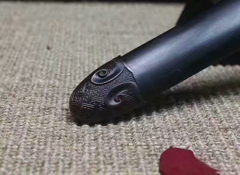 Tiger sword(Damascus Steel red blade,Black wood scabbard,Alloy fitted)Length 20" - Chinese sword shop