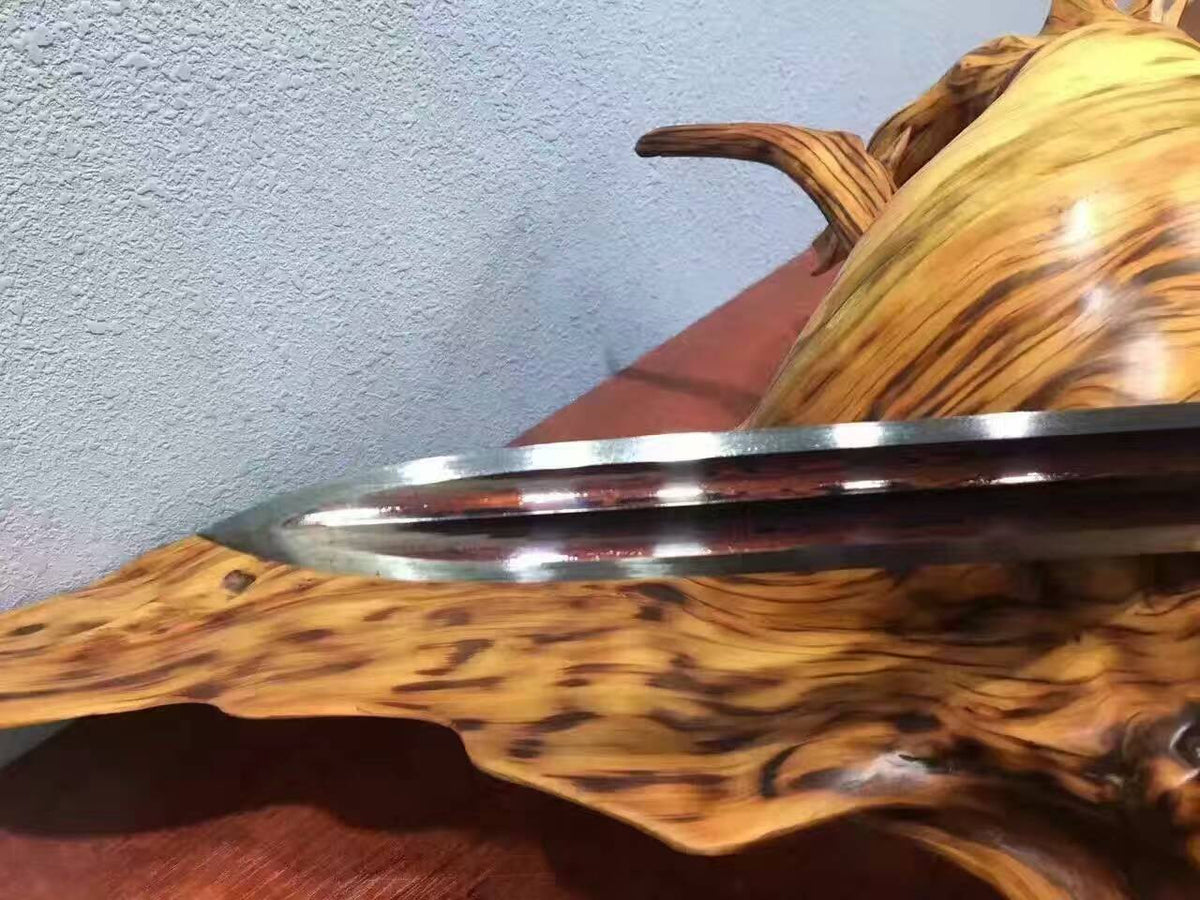 Han sword(Damascus steel red blade,Rosewood scabbard,Brass fittings)Length 42" - Chinese sword shop