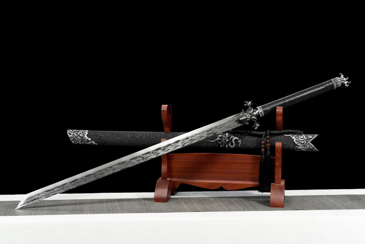LOONGSWORD,chinese sword,Dragon Tang dao,Battle Ready,Hand Forged High Carbon Steel Blade