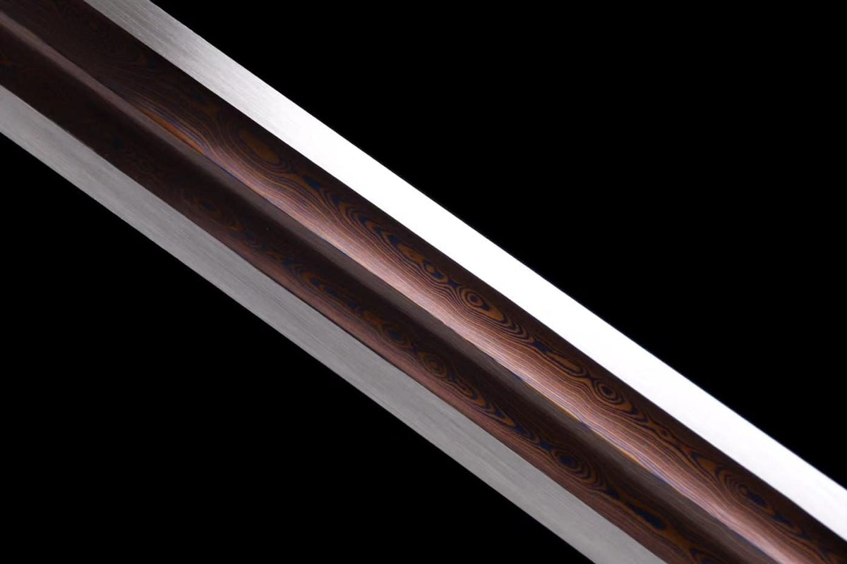 Ruyi jian,Damascus Steel red Blade,Redwood Scabbard,Alloy Fittings - Chinese Sword store
